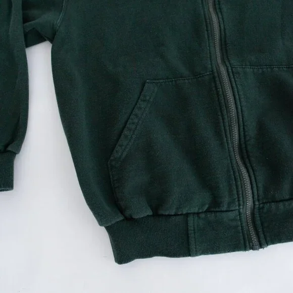 Vintage King Athletics Hunter Green Zip Up Sweater Size Medium Made In Canada - Picture 8 of 9